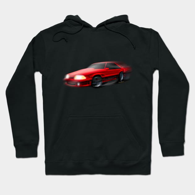 90 Ford Mustang GT 5.0 Hoodie by vivachas